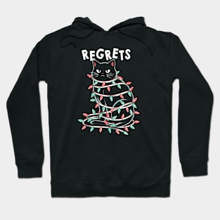 Black Cat Tangled Up on Christmas Lights by Tobe Fonseca Hoodie